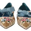Dolce & Gabbana Women's Chic Floral Embroidered Flat Sandals for Summer