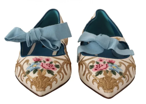 Dolce & Gabbana Women's Chic Floral Embroidered Flat Sandals for Summer