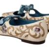 Dolce & Gabbana Women's Chic Floral Embroidered Flat Sandals for Summer