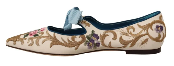 Dolce & Gabbana Women's Chic Floral Embroidered Flat Sandals for Summer