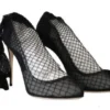 Dolce & Gabbana Women's Elegant Netted Sock Pumps in Timeless Black