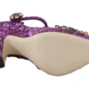 Dolce & Gabbana Women's Elegant Purple Sequined T-Strap Heels