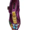 Dolce & Gabbana Women's Elegant Purple Sequined T-Strap Heels