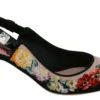 Dolce & Gabbana Women's Elegant Floral Slingback Heels with Crystal Embellishments