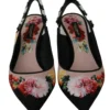 Dolce & Gabbana Women's Elegant Floral Slingback Heels with Crystal Embellishments
