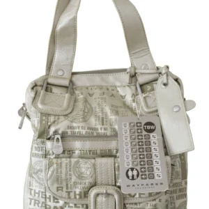 EBARRITO Women's Chic Multicolor Leather Tote with Gold Accents