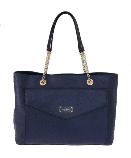 Kate Spade Women's Elegant Ostrich Leather Handbag in Blue