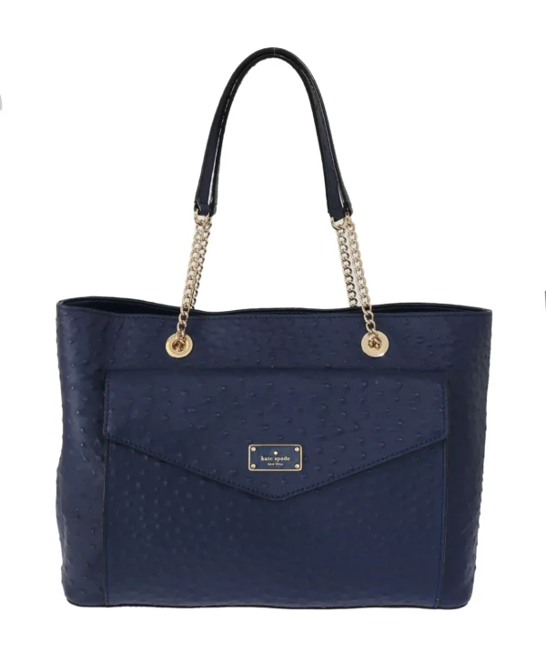 Kate Spade Women's Elegant Ostrich Leather Handbag in Blue
