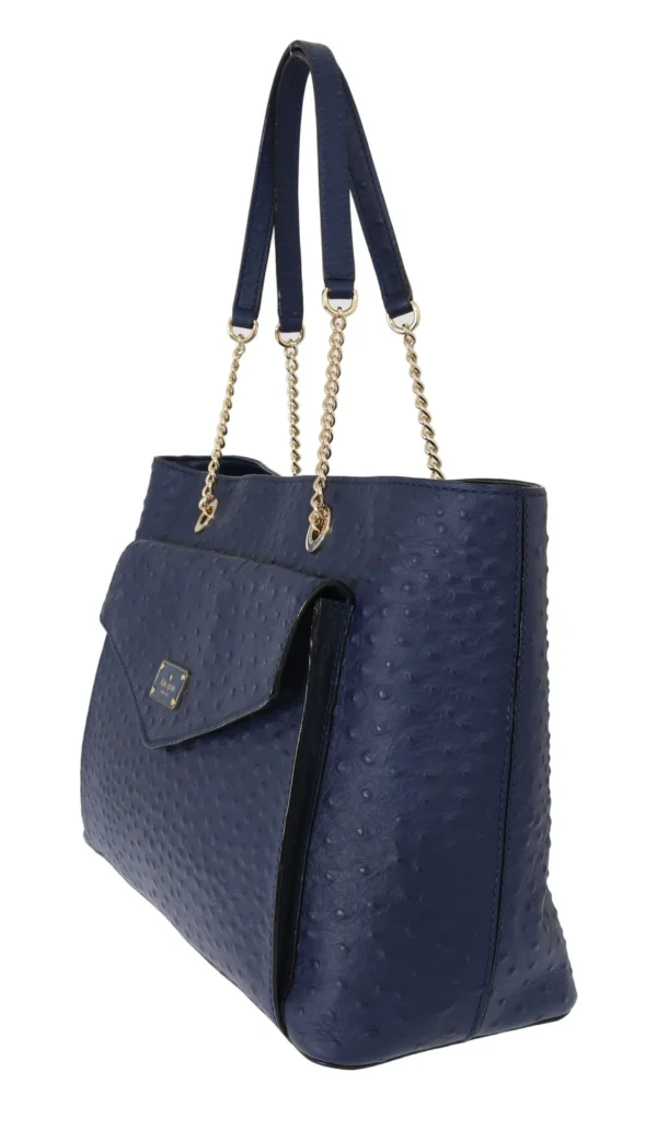 Kate Spade Women's Elegant Ostrich Leather Handbag in Blue