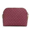 Michael Kors Women's Jet Set Medium Mulberry PVC Leather X Cross Dome Crossbody Handbag