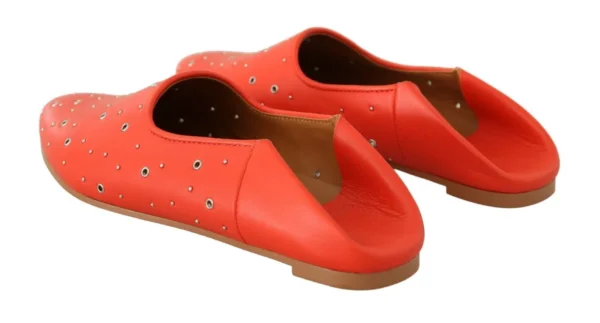 Chloé Women's Elegant Orange Leather Flat Shoes