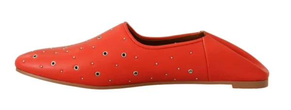 Chloé Women's Elegant Orange Leather Flat Shoes