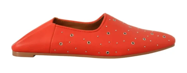 Chloé Women's Elegant Orange Leather Flat Shoes