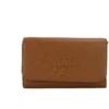 Tory Burch Women's Thea Small Moose Pebble Leather Flat Wallet Crossbody Handbag Brown