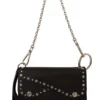 Dolce & Gabbana Women's Elegant Black Leather Shoulder Bag with Silver Detailing