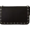 Dolce & Gabbana Women's Elegant Black Leather Shoulder Bag with Silver Detailing