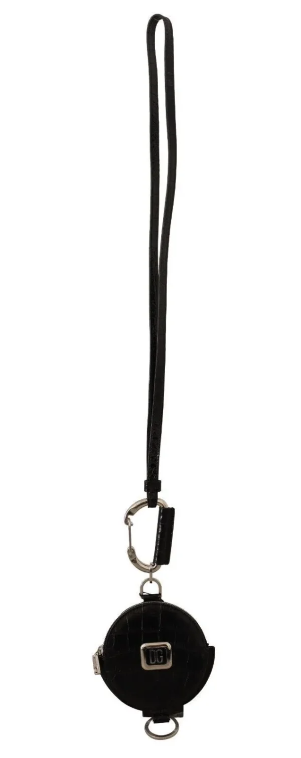 Dolce & Gabbana Women's Elegant Black Leather Coin Purse with Strap
