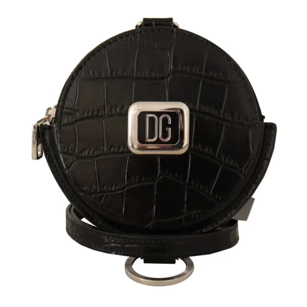 Dolce & Gabbana Women's Elegant Black Leather Coin Purse with Strap