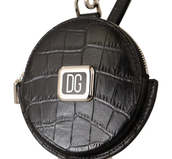 Dolce & Gabbana Women's Elegant Black Leather Coin Purse with Strap