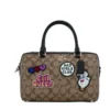 COACH Women's Disney Villain Patches Signature Coated Canvas Rowan Satchel Bag