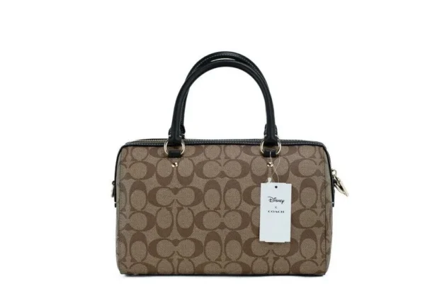 COACH Women's Disney Villain Patches Signature Coated Canvas Rowan Satchel Bag