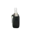 Michael Kors Women's Emilia Black White Signature PVC Small Half Moon Crossbody Handbag