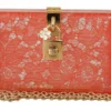 Dolce & Gabbana Women's Stunning Peach Clutch with Gold Chain