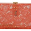 Dolce & Gabbana Women's Stunning Peach Clutch with Gold Chain