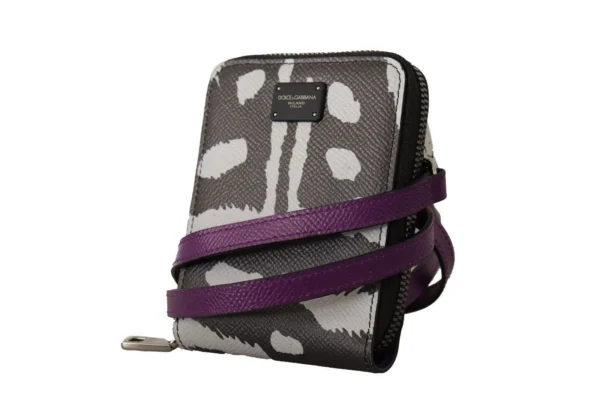 Dolce & Gabbana Women's Elegant Purple Leather Bifold Wallet with Strap