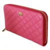 Dolce & Gabbana Women's Elegant Pink Continental Zip Wallet