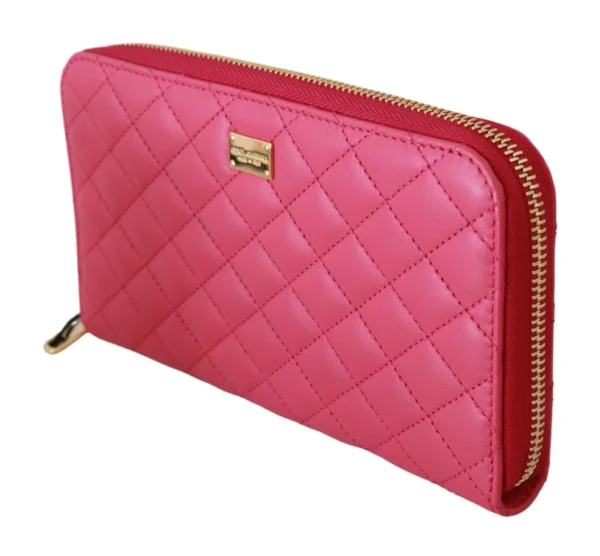 Dolce & Gabbana Women's Elegant Pink Continental Zip Wallet