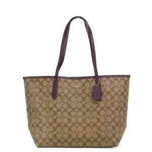 COACH Women's Alice Small Brown Black Crossgrain Leather Satchel Crossbody Bag