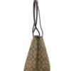 COACH Women's Signature Coated Canvas Khaki Boysenberry City Tote Shoulder Bag