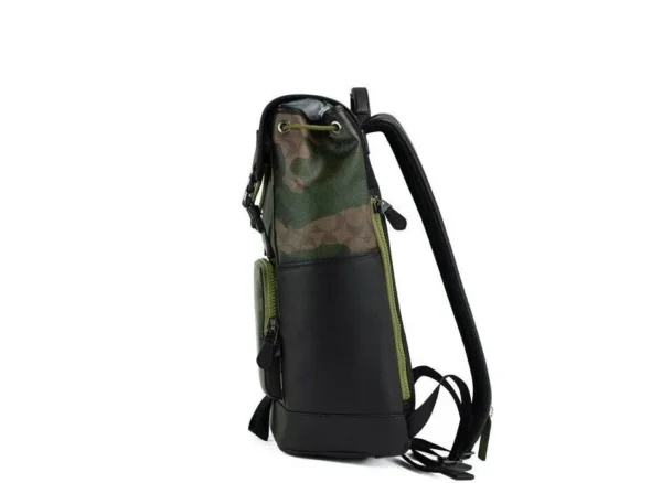 COACH Women's Large Signature Camo Print Coated Canvas Track Backpack Bookbag