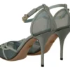 Dolce & Gabbana Women's Elegant Blue Mesh Ankle Strap Sandals