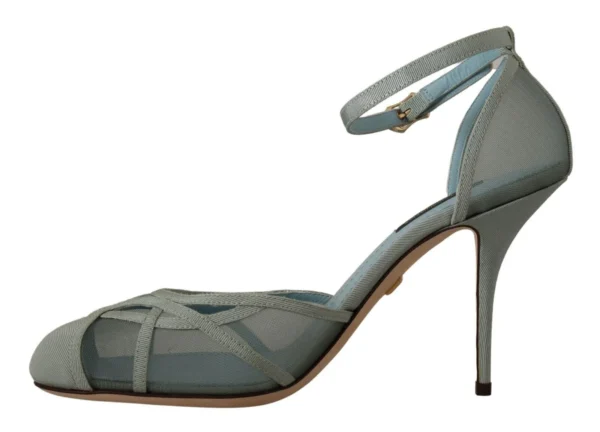 Dolce & Gabbana Women's Elegant Blue Mesh Ankle Strap Sandals