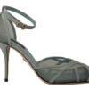 Dolce & Gabbana Women's Elegant Blue Mesh Ankle Strap Sandals