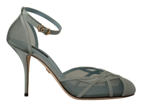 Dolce & Gabbana Women's Elegant Blue Mesh Ankle Strap Sandals