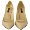Dolce & Gabbana Women's Chic Pointed Toe Leather Pumps in Sunshine Yellow