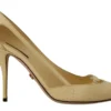 Dolce & Gabbana Women's Chic Pointed Toe Leather Pumps in Sunshine Yellow