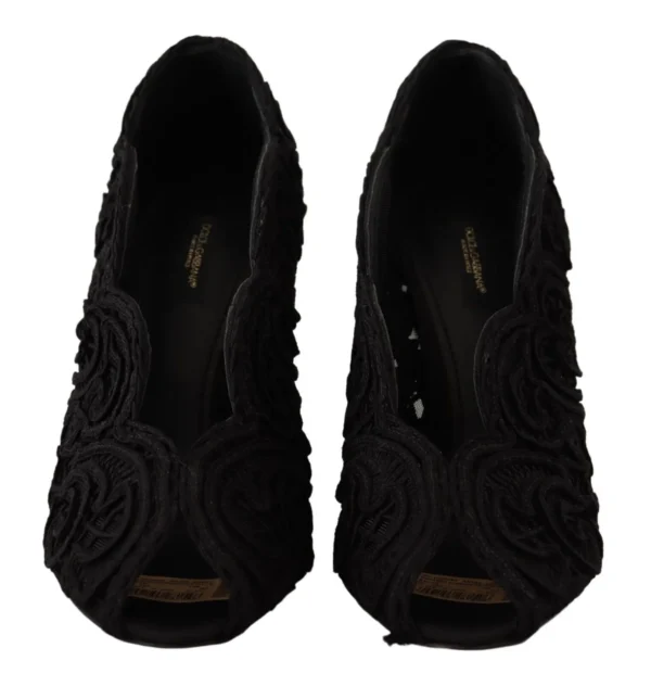 Dolce & Gabbana Women's Elegant Black Lace Stiletto Heels