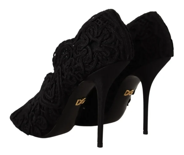 Dolce & Gabbana Women's Elegant Black Lace Stiletto Heels