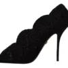 Dolce & Gabbana Women's Elegant Black Lace Stiletto Heels