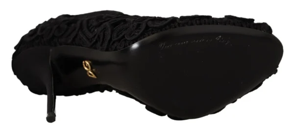 Dolce & Gabbana Women's Elegant Black Lace Stiletto Heels