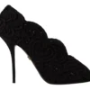 Dolce & Gabbana Women's Elegant Black Lace Stiletto Heels