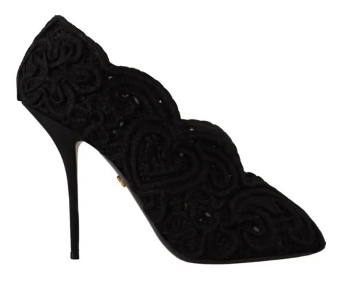 Dolce & Gabbana Women's Elegant Black Lace Stiletto Heels
