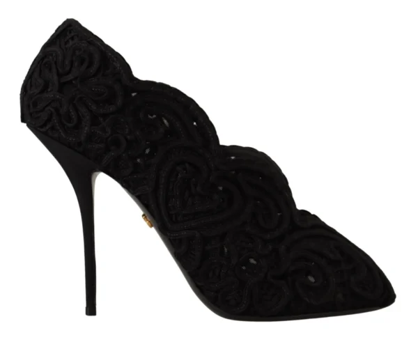 Dolce & Gabbana Women's Elegant Black Lace Stiletto Heels