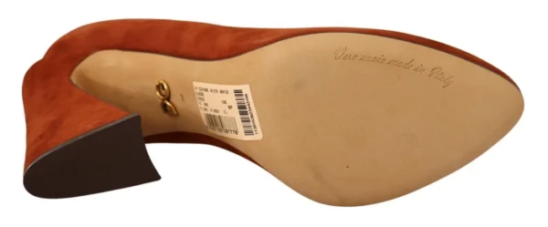 Dolce & Gabbana Women's Elegant Cognac Suede Pumps