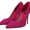 Dolce & Gabbana Women's Elegant Pink Tulle Mesh Heels Pumps