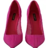 Dolce & Gabbana Women's Elegant Pink Tulle Mesh Heels Pumps